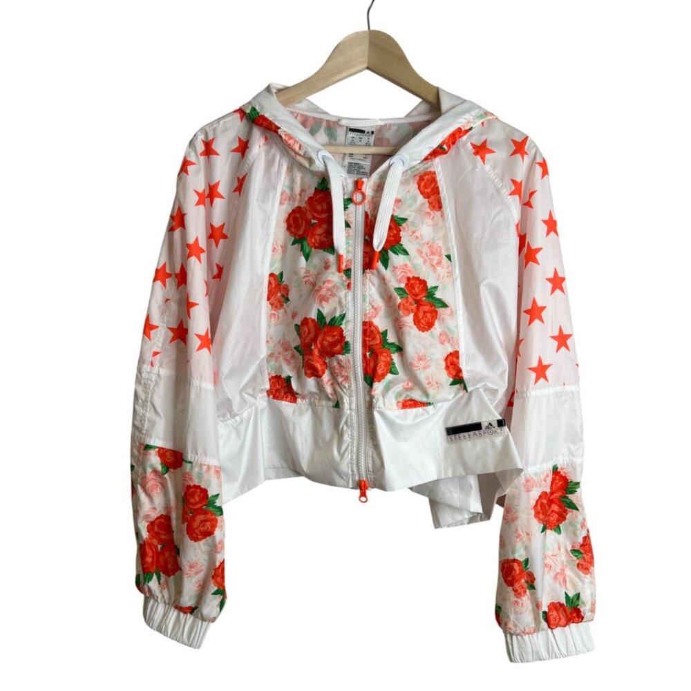 Adidas by Stella McCartney White and Red Floral Jacket